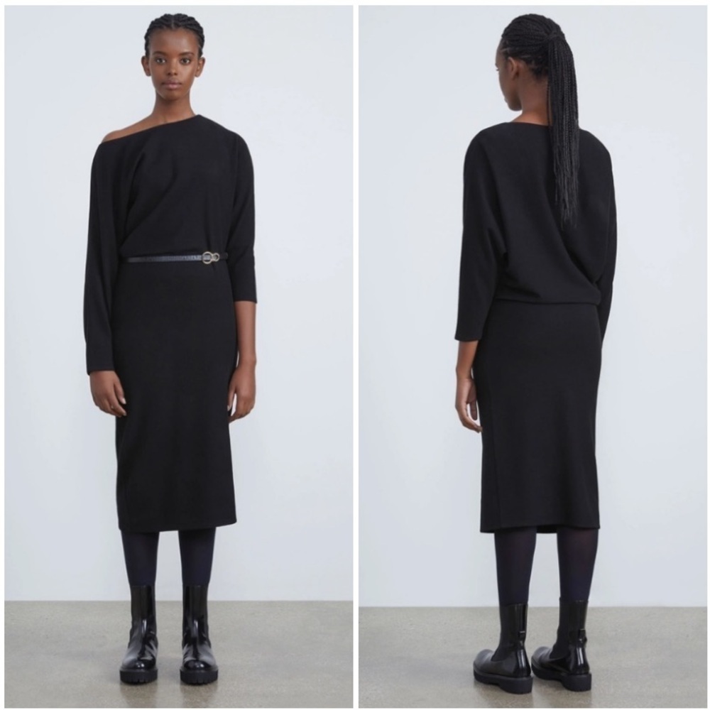 Lafayette 148 New York Marcil Wool-Blend Dress Black Small Loro Piana Fabric